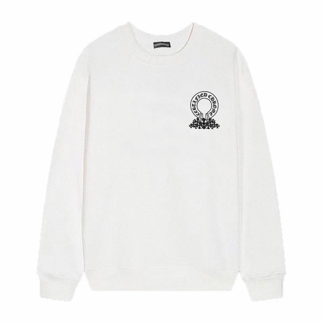 款号D17 Chrome Hearts 克罗心印花圆领毛圈卫衣 面料升级 市场独家款 380克高克重百分百纯棉 提前做过预缩水1×1双纱 男女同款 马蹄印十字架