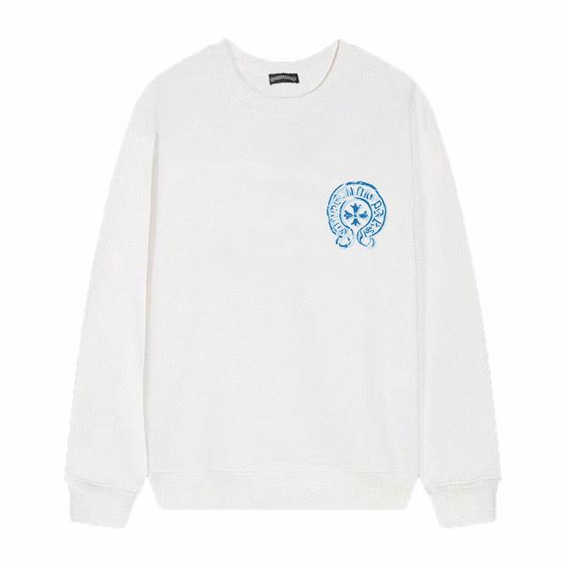 款号D03 Chrome Hearts 克罗心印花圆领毛圈卫衣 面料升级 市场独家款 380克高克重百分百纯棉 提前做过预缩水1×1双纱 男女同款 马蹄印十字架
