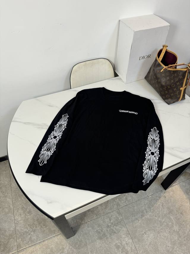 款号：B25 Chrome Hearte 克罗心 25Ss Ch洛杉矶限定马蹄印圆领长袖 面料采用全棉材质 印花采用特殊进口浆料 定制配套辅料 Size：S-X
