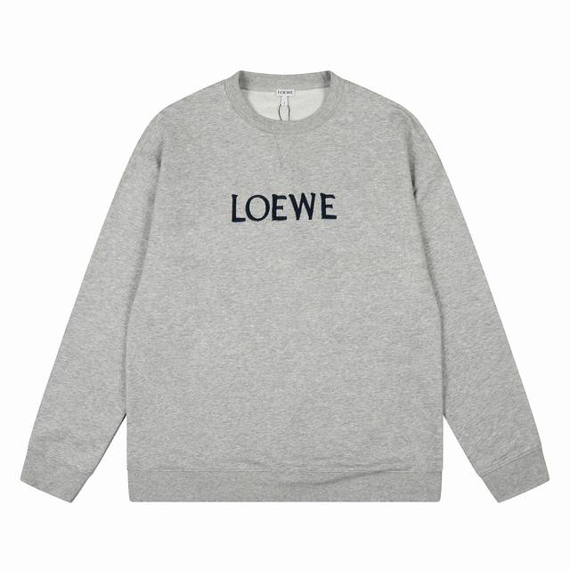 we102# 顶级代工品质 Loewe 罗意威25Ss 中心字母刺绣圆领卫衣 不需要所谓烂大街的华丽文案 主打品质 面料经过2次高温缩水固色 不易褪色变形 -正