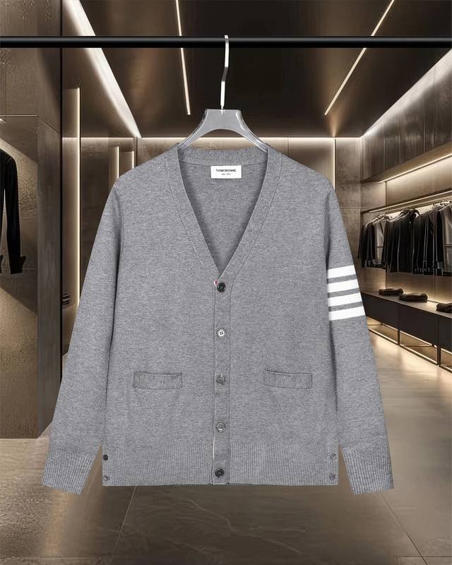Thom Browne Tb 汤姆布朗 基础款经典拼色拉链四条杠针织外套毛衣夹克羊毛衫 2025Fw官网新款原版面料 官方同款 进口羊毛混纺面料 高端版本，专柜