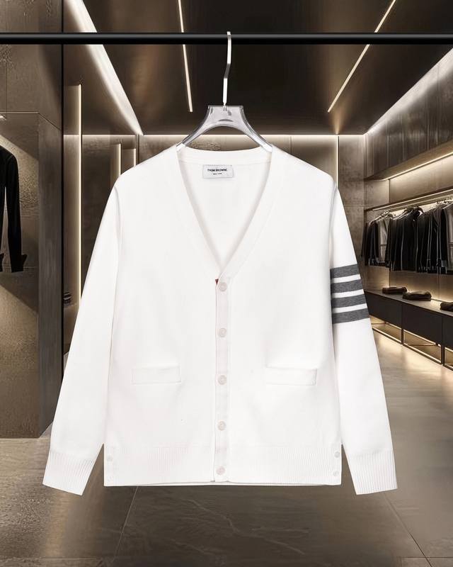 Thom Browne Tb 汤姆布朗 基础款经典拼色拉链四条杠针织外套毛衣夹克羊毛衫 2025Fw官网新款原版面料 官方同款 进口羊毛混纺面料 高端版本，专柜