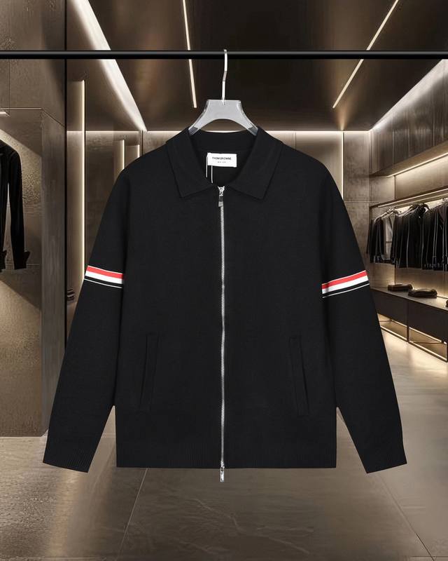 Thom Browne Tb 汤姆布朗 基础款经典拼色拉链四条杠针织外套毛衣夹克羊毛衫 2025Fw官网新款原版面料 官方同款 进口羊毛混纺面料 高端版本，专柜