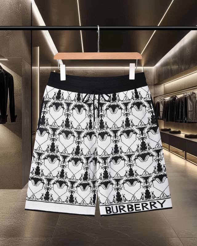 隔天出货 Burberry 巴宝莉 经典款提花针织工艺，版型紧致立体，满花字母拼接 定制裤绳五金质感强，凹凸有型的立体感，时尚休闲 2025Ss官网新款原版面料