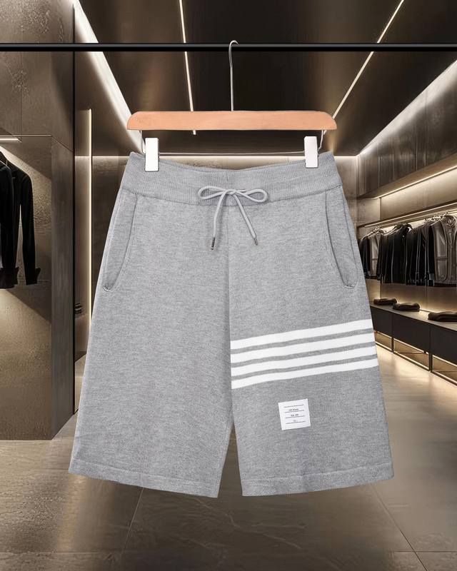 隔天出货 Thom Browne Tb 汤姆布朗 拼色四杠针织休闲运动短裤 2025Ss官网新款原版面料 官方同款 短裤定制 网纱毛衣针织面料 高端版本，专柜定