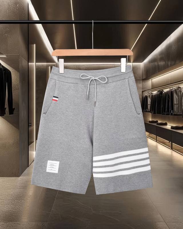 隔天出货 Thom Browne Tb 汤姆布朗 拼色四杠针织休闲运动短裤 2025Ss官网新款原版面料 官方同款 短裤定制 网纱毛衣针织面料 高端版本，专柜定