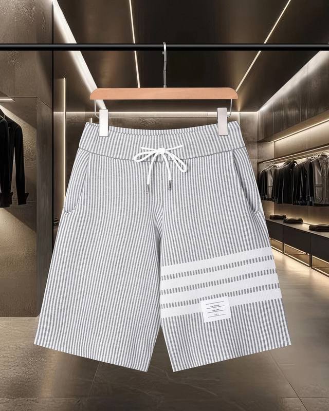 隔天出货 Thom Browne Tb 汤姆布朗 拼色四杠针织休闲运动短裤 2025Ss官网新款原版面料 官方同款 短裤定制 网纱毛衣针织面料 高端版本，专柜定