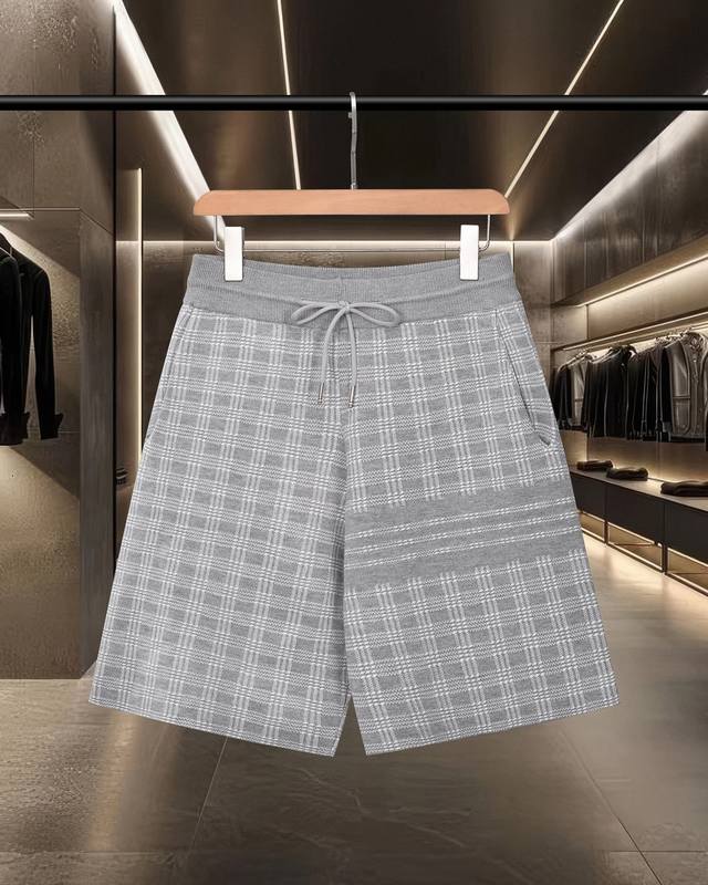 隔天出货 Thom Browne Tb 汤姆布朗 拼色四杠针织休闲运动短裤 2025Ss官网新款原版面料 官方同款 短裤定制 网纱毛衣针织面料 高端版本，专柜定