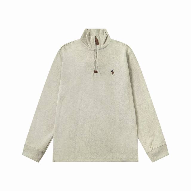 上新 款号: B143 Ralph Lauren拉夫劳伦新款胸前彩标刺绣Logo半拉链卫衣上衣 1采用原版面料开发，面料特性类似于羊毛，手感柔软轻盈，包裹性和弹