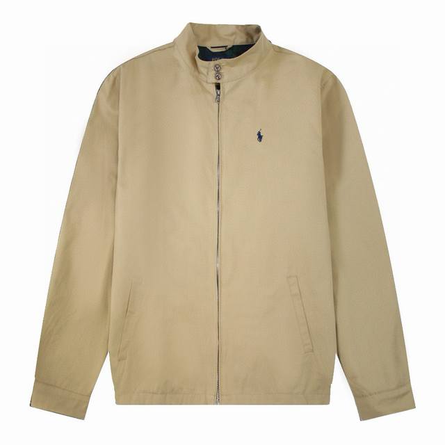 上新 款号：B129 Ralph Lauren拉夫劳伦新款 经典老钱风立领行政拉链夹克外套 1选自优质原版开发纯棉面料，内里采用定制格纹里布，整体穿搭效果非常的