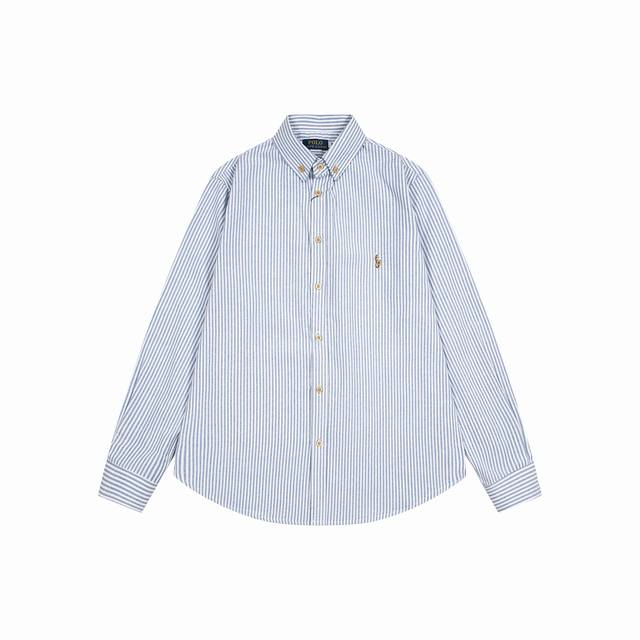上新： 款号：B114 Ralph Lauren 拉夫劳伦经典彩色小标条纹休闲衬衫 1采用优质经典的条纹面料，上身柔软舒适，极其细腻 手感扎实润滑且柔软 拥有既