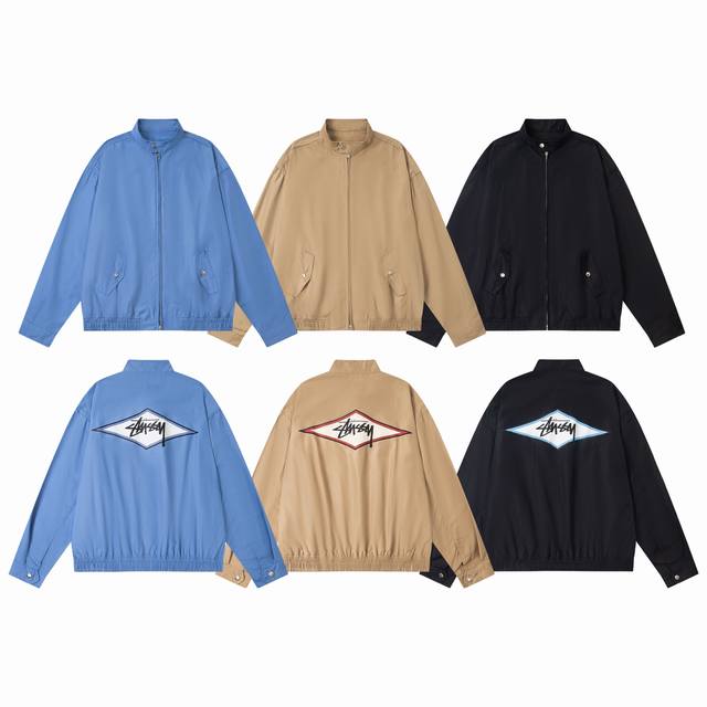 xy803# 高品质 区别市场通货 Stussy 斯图西 Ss25 Surf Team Harrington Jacket 经典美式哈灵顿复古夹克，字母印花搭配