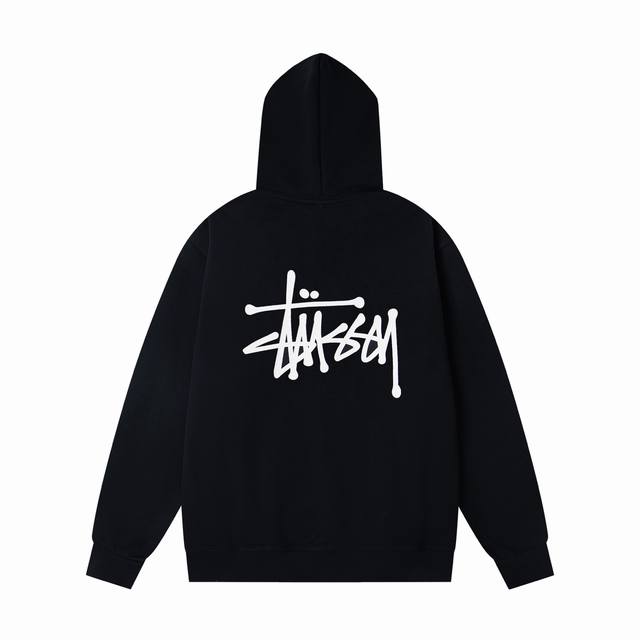 xy8915# 重磅高品质 区别市场通货 Stussy 斯图西 字母Logo印花基础款宽松连帽美式复古卫衣 男女同款 颜色：黑色 白色 宝蓝 灰色 尺码：S M