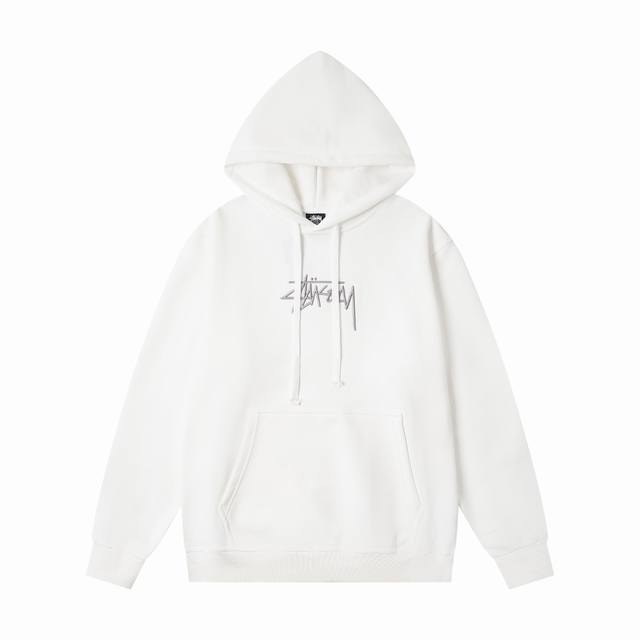 xy8902# 重磅高品质 区别市场通货 Stussy 斯图西 胸前Logo刺绣连帽美式复古卫衣 男女同款 颜色：黑色 白色 宝蓝 灰色 尺码：S M L Xl