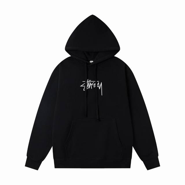 xy8902# 重磅高品质 区别市场通货 Stussy 斯图西 胸前Logo刺绣连帽美式复古卫衣 男女同款 颜色：黑色 白色 宝蓝 灰色 尺码：S M L Xl