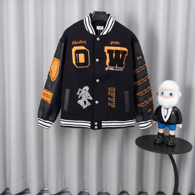 off White 棒球服 25Ss走秀款厚度适中 高密度重工刺绣 堪称王炸单品 真的谁上身谁好看 ！ 罗纹采用全棉纱线定染定织而成，粗纱横机编织而成，不起球，