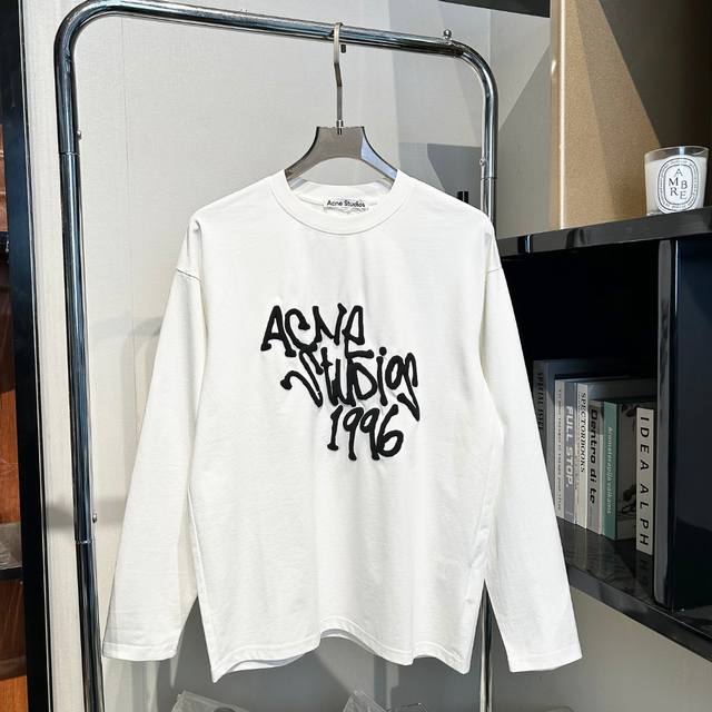 acne Studios 25Ss秋季新款 凹凸大字母印花图案 版型宽松不挑人 继夏季的爆款面料 长袖延续 索罗娜＋棉 微弹力 质感满满 夏季爆单的大佬都知道这