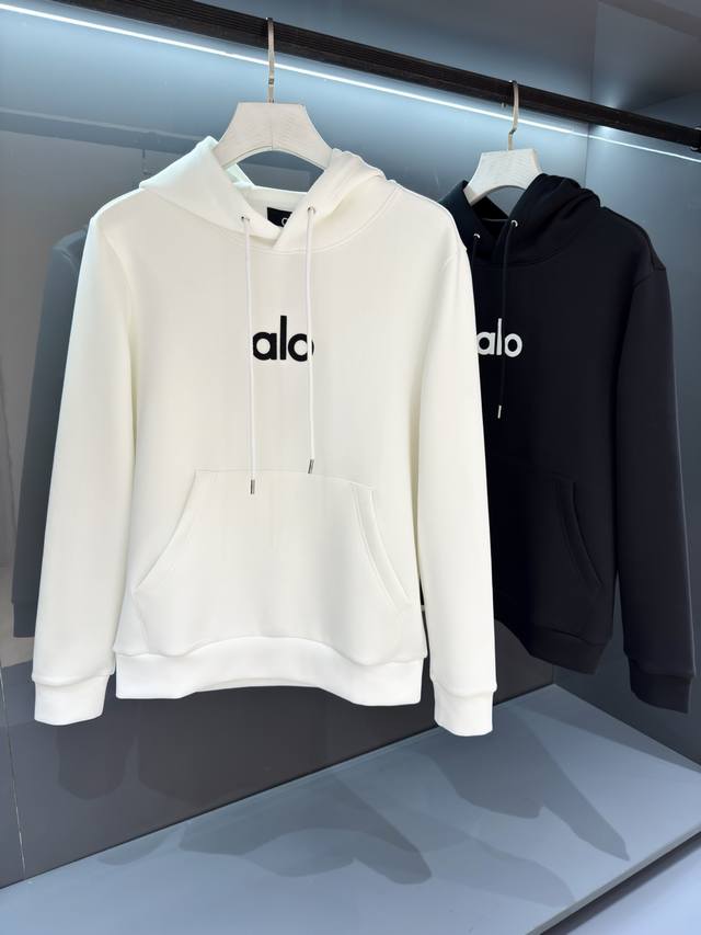 新品 今年最火 三字母Alo 男士时装款空气棉休闲连帽卫衣外套，香港洋行渠道货，纯正血统品质，25年F W秋冬新品，经典招牌产物！ 以面料为主导的一款外套，通体