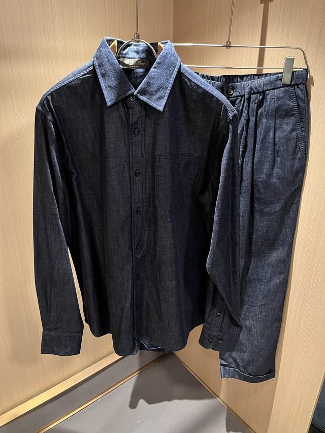 Loro piana诺悠翩雅 2025秋冬男士牛仔套装，最新的贸易订单全品相！！网红款！上身舒适透气，不僵硬，整体有着丰富的立体感，品质出口订单，定制专属牛仔面