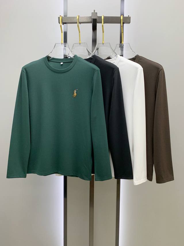 polo保罗25Ss秋季 新品 新款贸易订单圆领长袖打底衫长袖T恤网红款！上身舒适透气，不僵硬，整体有着丰富的立体感，品质出口订单，满足通勤人们对于着装的简约需