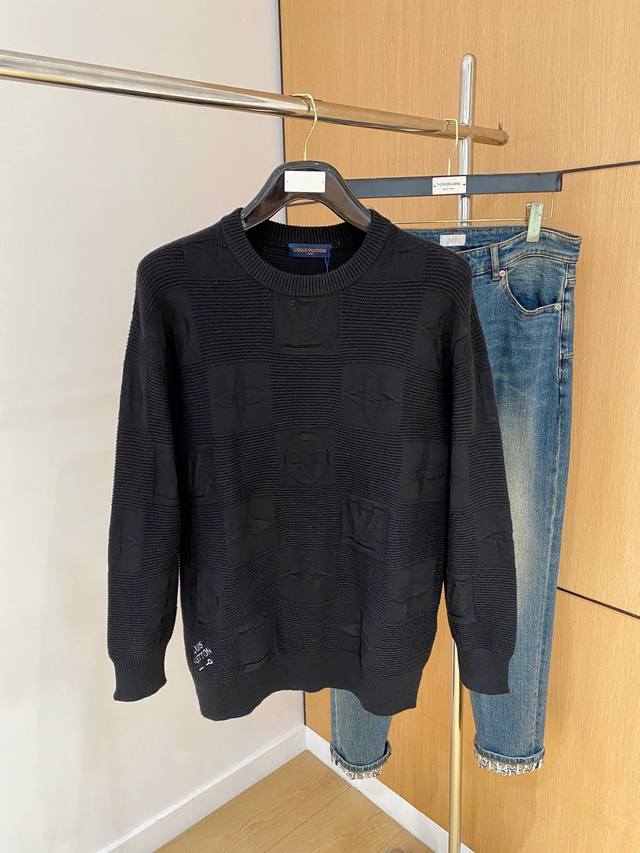 Lv25Ss秋冬 新品 毛衣专供狠货，进口原版科技羊毛精纺！精细针织一体，色彩混织纯手工技艺呈现 档次极高，凸显衣着品味与奢华 工艺精湛！定制原版工艺螺纹上身帅