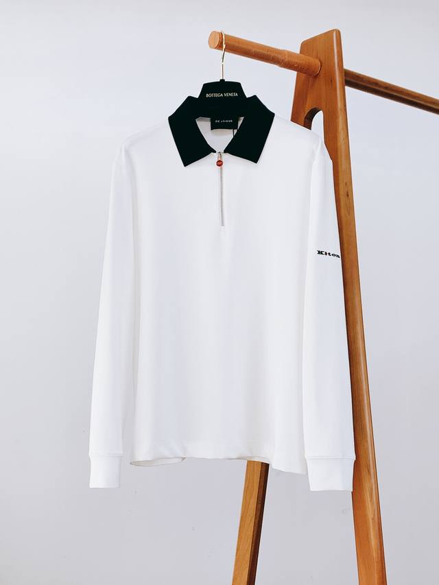 Kiton 奇顿 2025Fw早秋新品 半拉链打底衫｜那不勒斯的奢级 内搭哲学 撞色领型利落有型，半拉链设计暗藏巧思 红标Knt五金拉头，是意式奢品的身份印记；