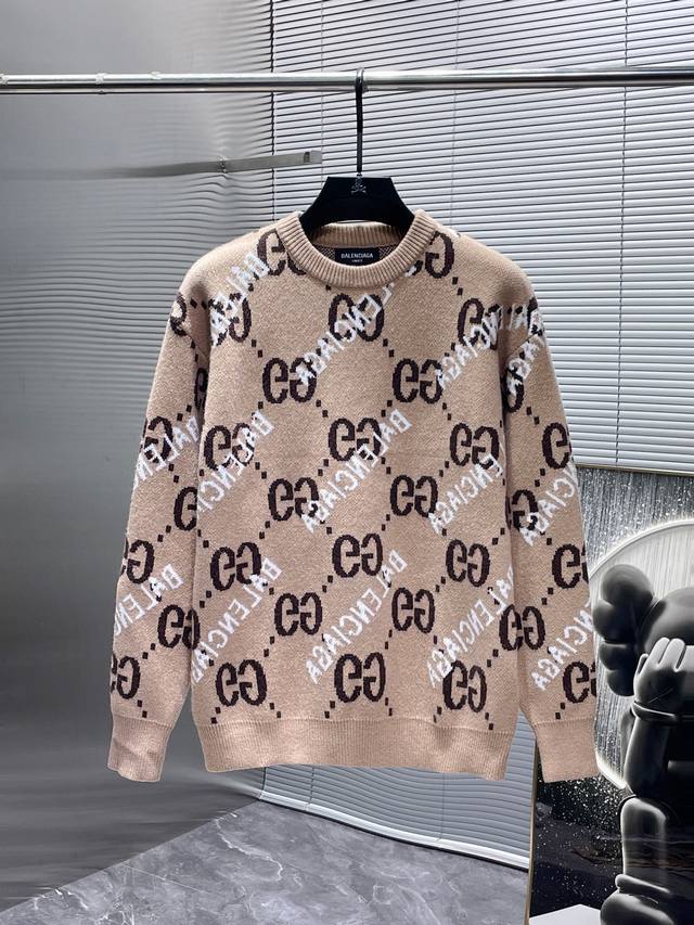古奇 Gucci 顶级版本 2025Ss早秋新款 羊毛混纺 圆领 长袖 毛衣 羊毛衫 打底衫，高端版本！专柜定制面料 透气舒适度高，细节无可挑剔，品牌元素设计理