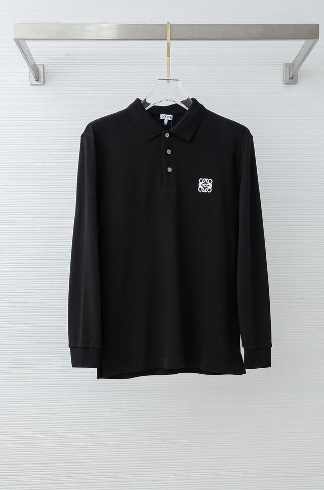 罗意威Loe#We 2025Fw新品 轻奢男士翻领长袖T恤衫#精选客供进口100%棉采用高密度工艺打造而成，手感细腻柔软，亲肤舒适，透气吸汗，排湿性也是绝佳，清