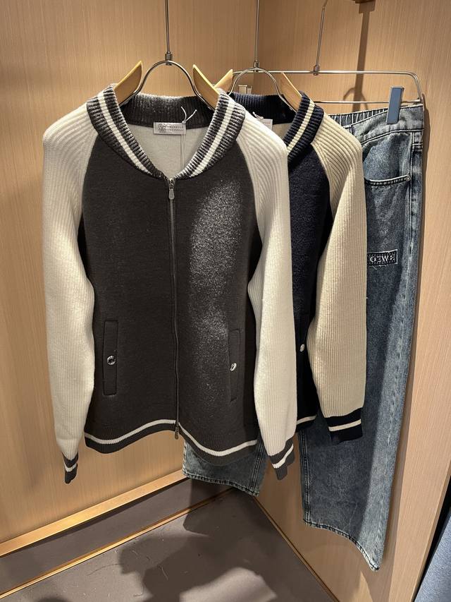 Bc-Brunello Cucineli 2025秋冬新款针织羊毛夹克外套，最新时尚潮流效果,时尚新韵味，元素及现代潮流的高街风格融合一起的“天官之作”,颜值十