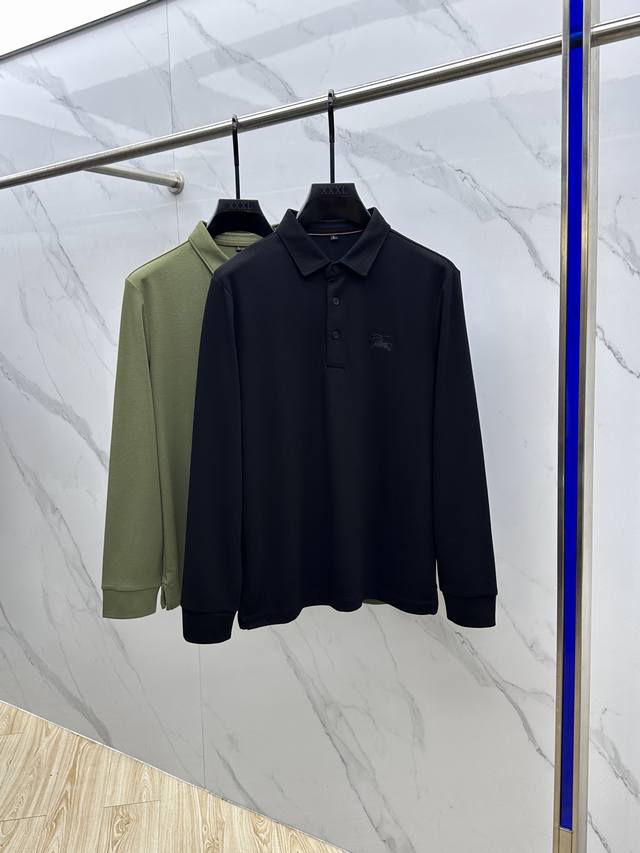 Burberry巴宝莉 简约都市2025早秋新款首发专柜最新款长袖圆领羊毛T恤 高端订制 设计前卫时尚！品牌Logo工艺设计 高端定制长绒棉面料.手感柔软.穿着