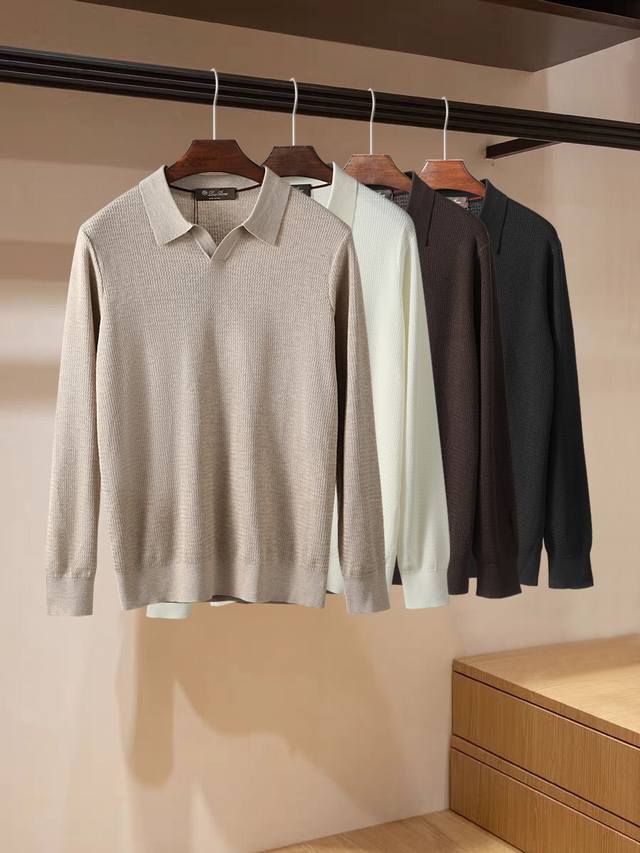 秋冬新款25Ss Loro piana 诺悠翩雅 老钱风 高端山羊绒混纺毛衣 四色 码数：M-3Xl 48-56 型号：5536015Fzl
