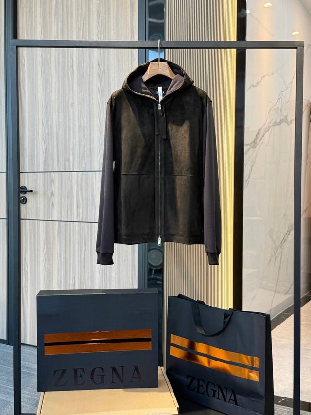 正版真皮系列 持续上新 . Zegna 25春夏 Secondskin 小羊皮 × 羊毛针织夹克， 真皮原厂. 非市面通货 真皮原厂. 非市面通货 真皮原厂.