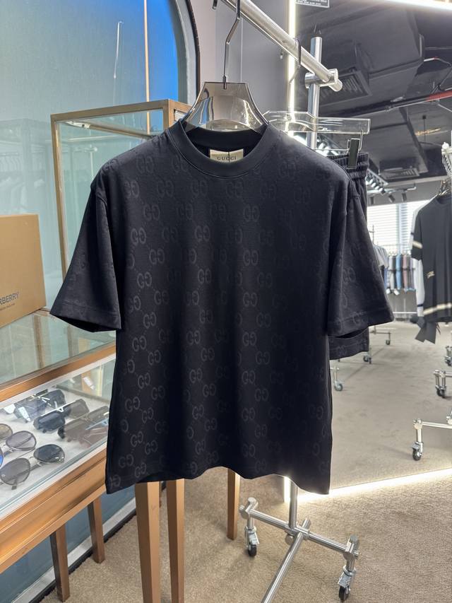 套 古驰 25 Ss春夏新款棉质套装 完美提花标识 顶级五金+顶级面料定制 一套不拆 标准版型黑 白 两色男女同款 码数：48-56