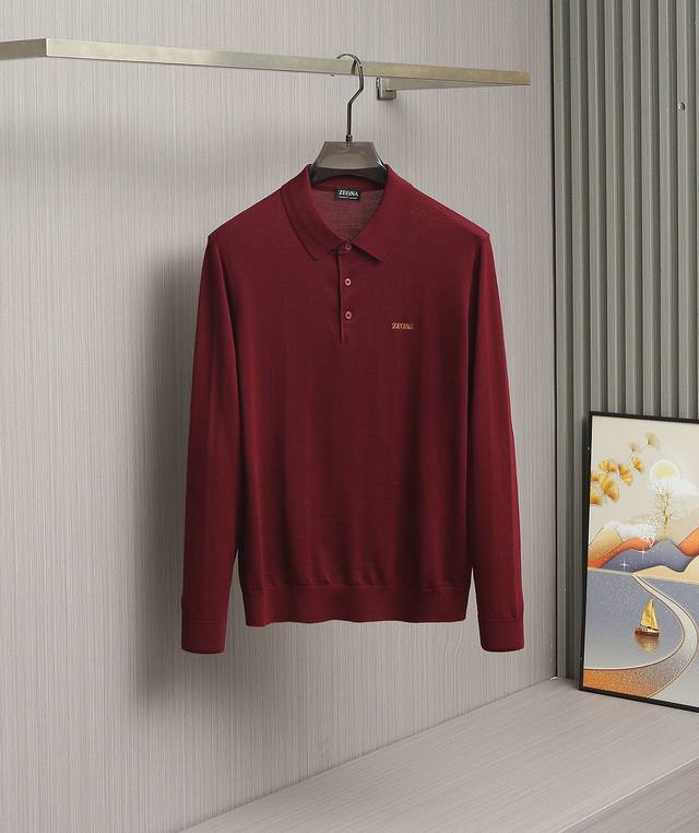 新品上架啦！ 典藏臻品 Ez家族男士商务休闲精纺羊毛polo衫，顶级洋行渠道货，纯正血统品质，意大利原厂出品，25年年秋季新品，口碑化高端产物！！！ 此款羊毛衫