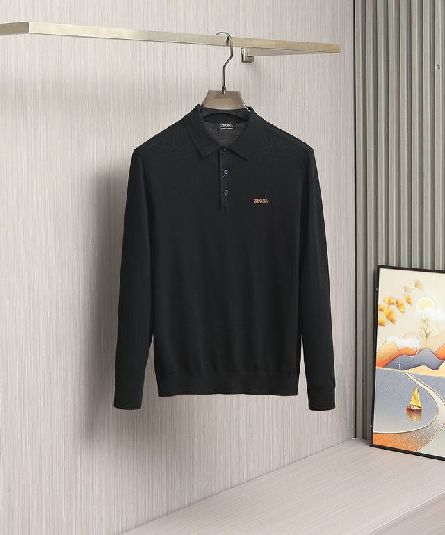典藏臻品 Ez家族男士商务休闲精纺羊毛polo衫，顶级洋行渠道货，纯正血统品质，意大利原厂出品，25年秋季新品，口碑化高端产物！！！ 此款羊毛衫，风格仍延续Z家