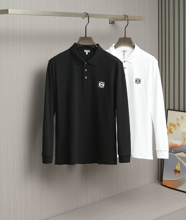 Loewe 罗意威 2025秋冬新款长袖polo衫 香港贸易公司货，纯正洋行渠道，专柜同款！！ 客供埃及进口高级物料，甄选尼罗河区域光照极好的上等长绒棉花原料，