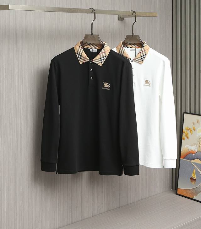 Burberry 巴宝莉 2025秋冬新款长袖polo衫 香港贸易公司货，纯正洋行渠道，专柜同款！！ 客供埃及进口高级物料，甄选尼罗河区域光照极好的上等长绒棉花