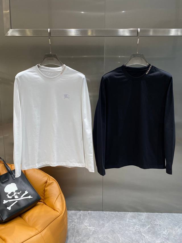 新品长袖 Bbr 芭*力 Aw秋季新品，男士经典骑士战马刺绣徽标休闲圆领长袖T恤打底衫！秋冬基础款战马圆领打底衫，男人衣橱必备基础款，原汁原味的经典系列单品，让