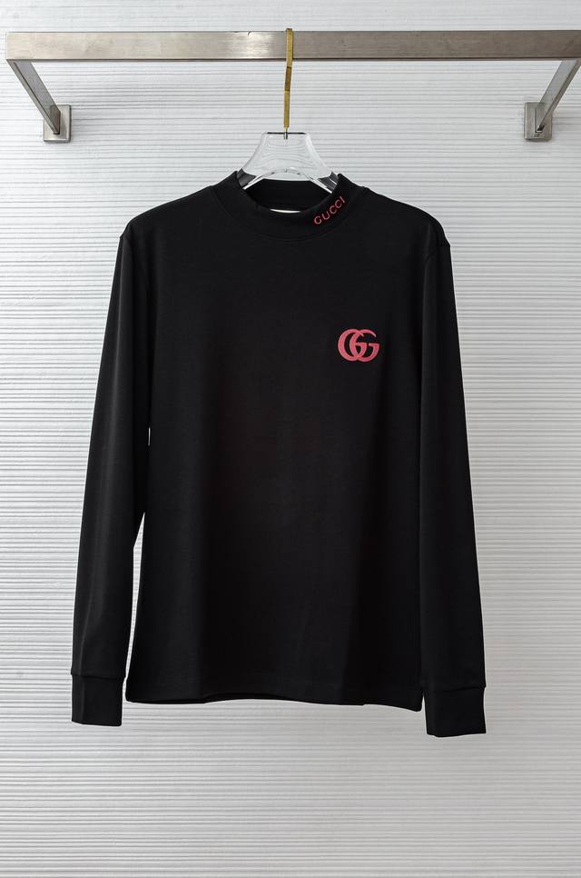 Gucci25Fw秋冬新款 立体刺绣男士长袖T恤衫#把重心都放在了面料上，出口海外的订单，客供进口精选42%棉58%聚酯纤维面料高端成分织造而成，面料克重足且密