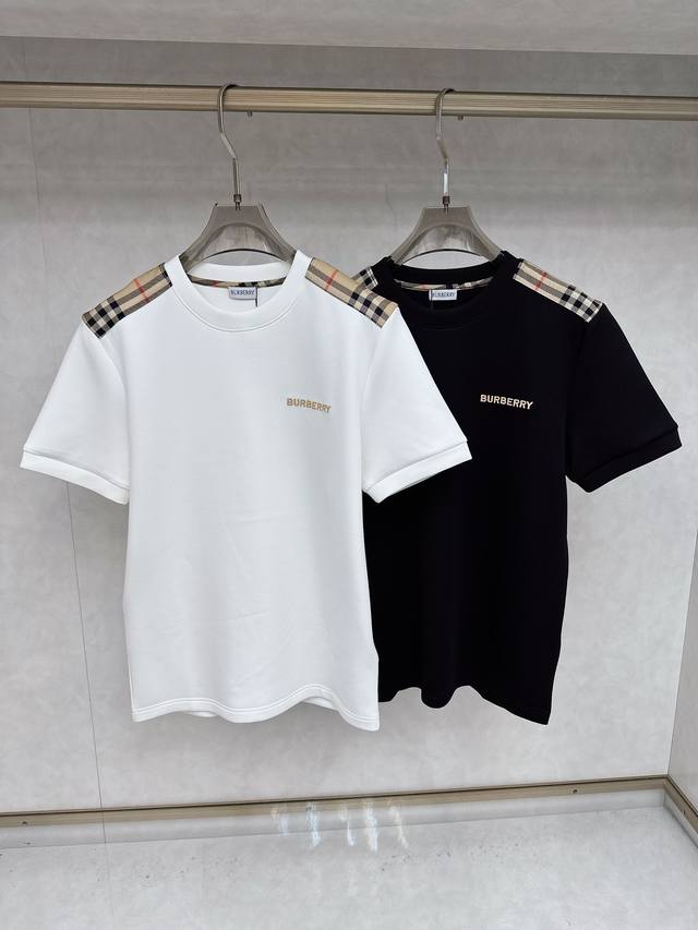 巴宝莉 2025秋冬 圆领短袖T恤打底衫 元素性的Logo徽章凸显休闲时尚魅力,依然独领时尚风骚.内搭好伴侣 客供高支弹力针织100%液氨空气层面料,平整匀称的