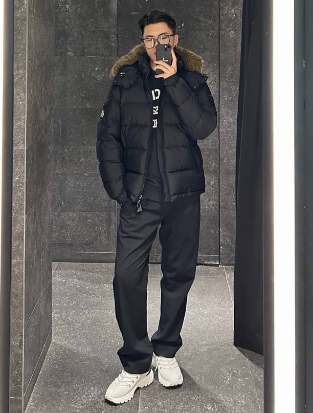 上身效果｜Mon Mayaf短款男士羽绒服夹克外套.Maya毛领款式.经典无需多言.Bll