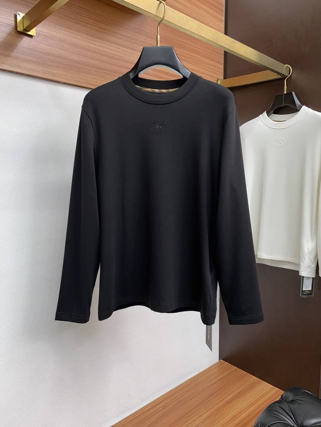 巴宝莉 2025秋冬新款.加厚加绒打底单穿长袖T恤卫衣 订制320克兰精莫代尔加厚拉绒面料.前后工艺细节特别好，高级十足，与专柜同步 码数M-4Xl