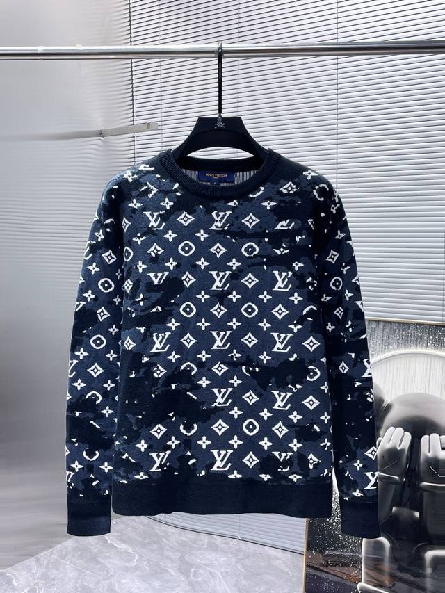 路易威登 Lv 顶级版本 2025新款 羊毛混纺 圆领 长袖 毛衣 羊毛衫 打底衫，高端版本！专柜定制面料 透气舒适度高，细节无可挑剔，品牌元素设计理念，体现高