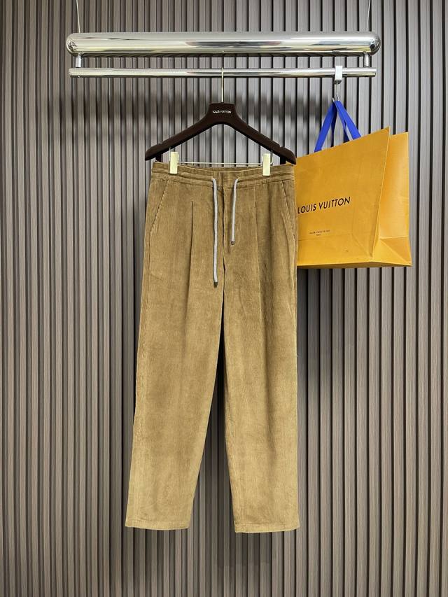Bc Brunello Cucinelli 抽绳灯芯绒直筒长裤 定制Yb进口灯芯绒材质 面料柔挺舒适 垂顺有型 直筒裤腿设计 包容修饰腿型的同时 穿出满满的高街