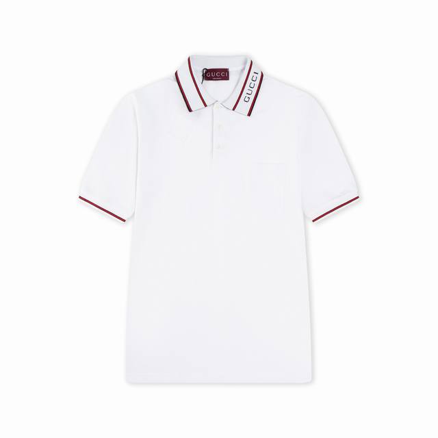 Gucci 古驰 25Ss新款 领提花Logo 贴袋polo 230克重全棉珠地 颜色：白 宝兰 码数：S M L Xl Xxl