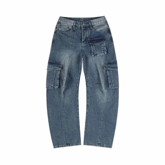 款号Ac41Acne Studio 25Fw水洗浅蓝色多口袋牛仔裤