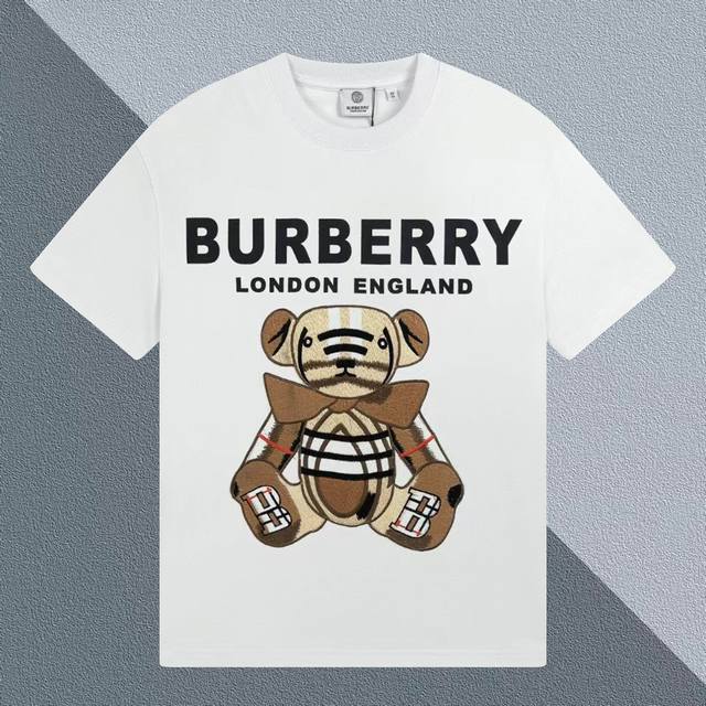 新款上市 Burberry巴宝莉2025早春格子小熊刺绣短袖官宣原版同步 可预见的爆款 选用高档新疆棉花精梳棉 纯棉Tee 版型耐穿立挺 经得起考验 外穿内搭都