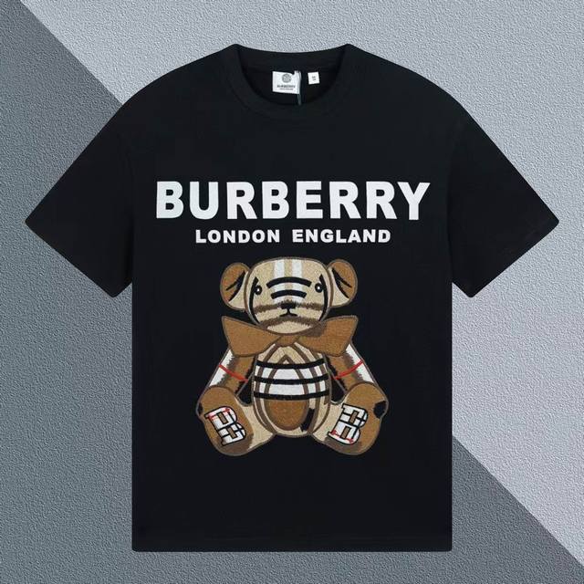 新款上市 Burberry巴宝莉2025早春格子小熊刺绣短袖官宣原版同步 可预见的爆款 选用高档新疆棉花精梳棉 纯棉Tee 版型耐穿立挺 经得起考验 外穿内搭都