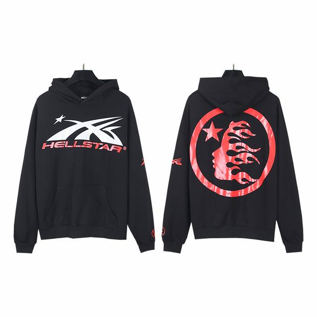 2013# 实拍 Hellstar 地狱之星 休闲毛圈高街复古连帽卫衣 面料 380克纯棉毛圈布 颜色：黑色 码数：S M L Xl