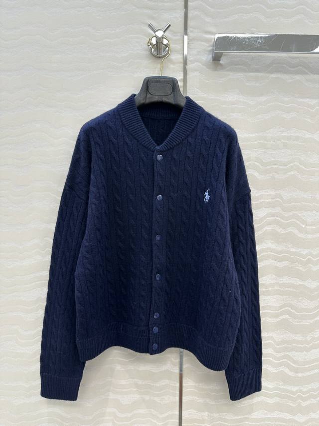 独家首发 原单品质 浓郁美式风，Rl时髦减龄穿搭，网球风棒球夹克绞花羊绒外套！经典落肩版型宽松百搭又时髦！进口纱线瑞士机织工艺打造低调奢华的高级感！版型慵懒气质